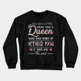 Girls 24th Birthday Queen October 1996 24 Years Old Crewneck Sweatshirt